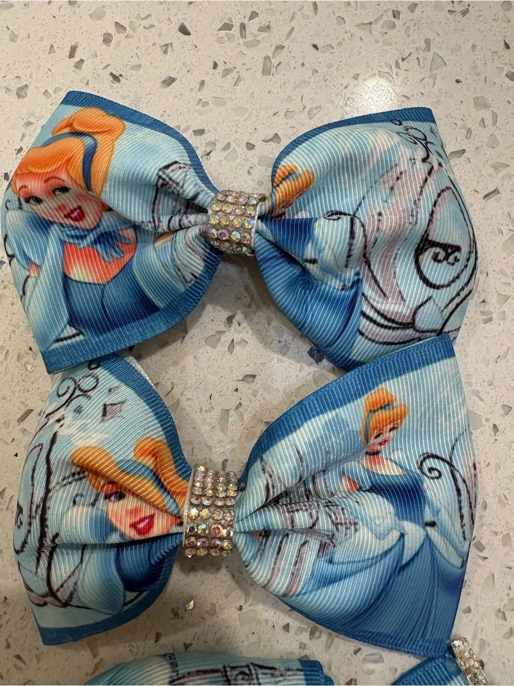 Disney Princess & Trolls Kids Hair Bow Set - Blue, Teal, Pink